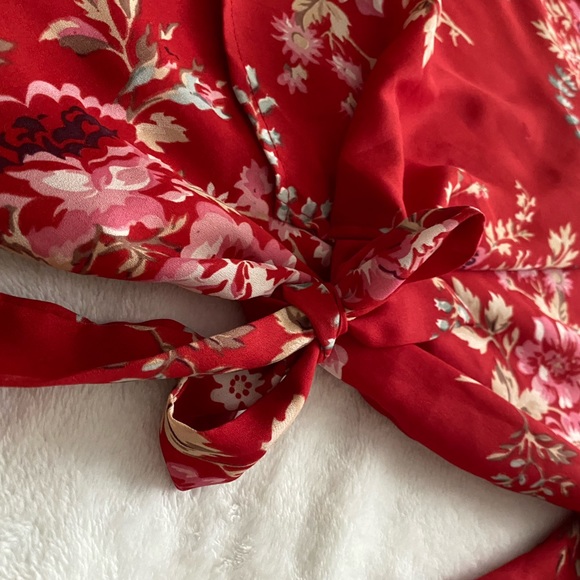 ASOS Floral Wrap Top with Kimono Sleeves - Picture 3 of 6